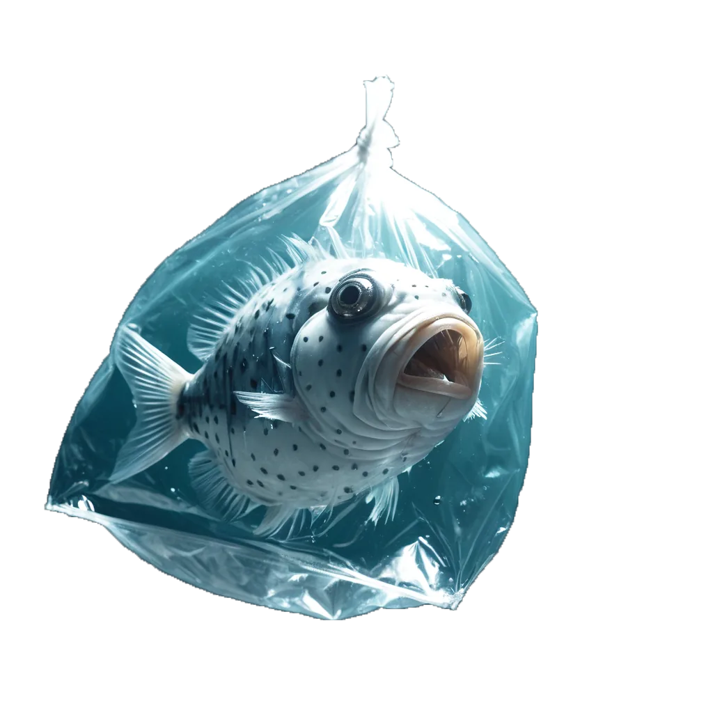 Plastiktüte in Form eines Kugelfischs